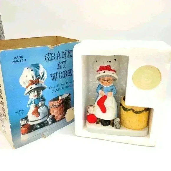 Vintage Granny At Work Holiday Christmas Jasco 1978 New OPEN BOX - Picture 1 of 10